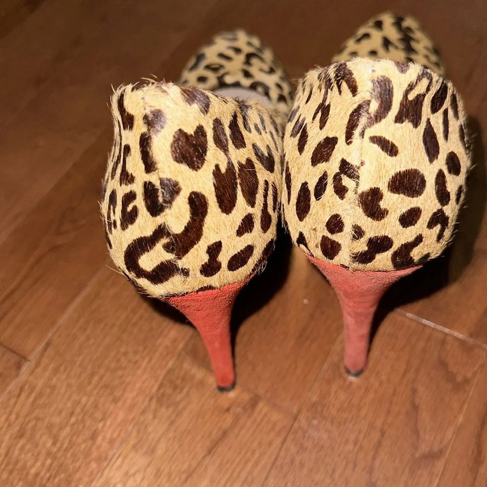 Zara calf hair leopard print Red Heel platform pumps Sz 41 - Picture 5 of 16